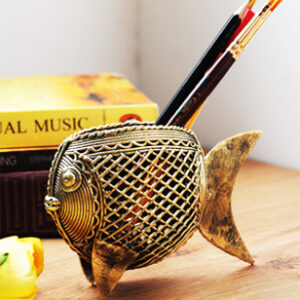 Dhokra Fish Stationery Stand