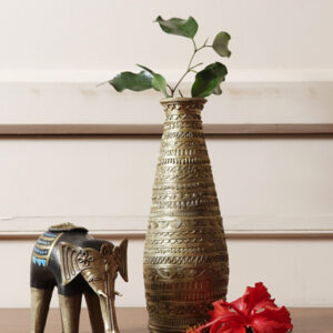 Dhokra Flower Vase and Elephant